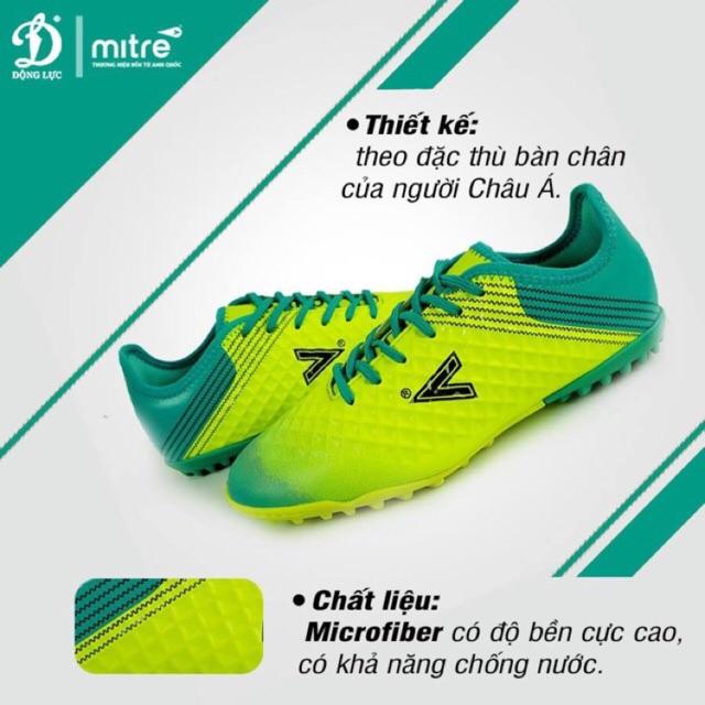 Giày bóng đá sân cỏ nhân tạo Mitre MT180204B (vàng xanh)